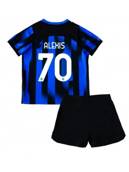 Inter Milan Alexis Sanchez #70 Heimtrikotsatz für Kinder 2023-24 Kurzarm (+ Kurze Hosen)